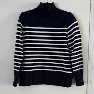 Navy and White Striped Women's Sweater